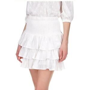 NWOT Michael Kors Women's Eyelet Tiered Skirt White XL